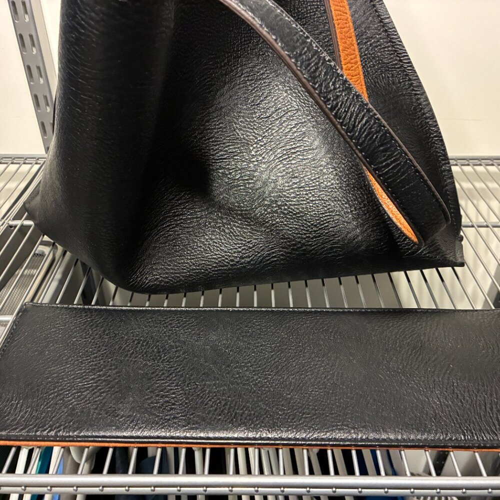 Street Level Reversible Faux Leather Tote & Interior Zip Pouch - Picture 5 of 16
